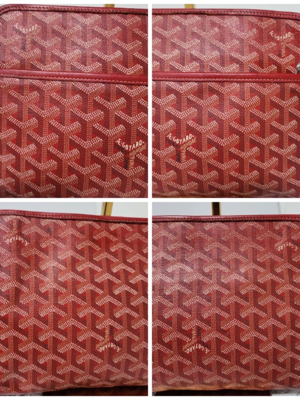Authentic Goyard Goyardine Jouvence Toiletry Pouch MM Grey/Wine - Picture 12 of 14